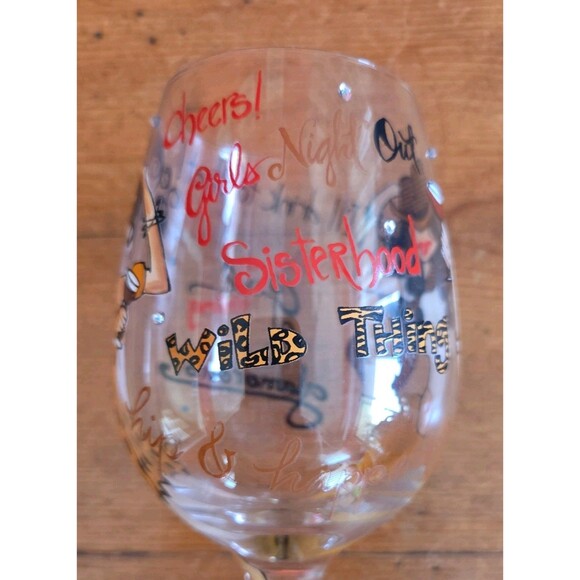 Cheers! Bottoms Up 2010 "Wild Thing" Wine Glass Collection 15 oz Glamorous - Picture 7 of 8